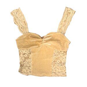 kimchi blue velvet lace crop top